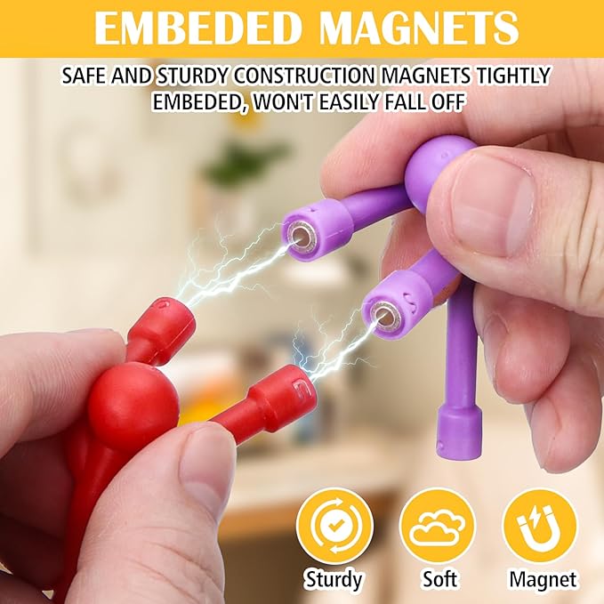 10Pcs Magnetic Travel Toys, Magnets Men for Kids, Cute Magnetic People Airplane Car Toddler Travel Essential, Fridge Magnets Sensory Fidget Toys for Adults Kids