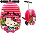 Fast Forward Hello Kitty 2-in-1 Kids Scooter Suitcase & Ride-on Carry-on Luggage Lightweight Travel Case with Built-in Kick Scooter