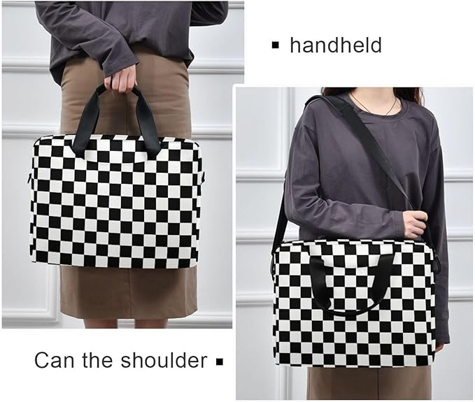 Waving Checkered Flag Car Racing Laptop Case, 15.6 inch Laptop Bag, Waterproof Laptop Sleeve, Laptop Briefcase for Women & Men
