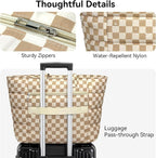 Puffer Tote Bag with Pouch,Women's Lightweight Quilted Shoulder Bag,15.6"/17.3" Laptop Travel Weekender for Work & Nurses