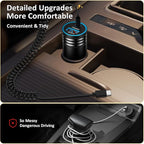 48W Super Fast Car Charger USB C for Samsung Galaxy S26 Ultra S25 S24 FE A16 5G A15 A14 A56 S23 S22 S21, iPhone 17 16 15 Pro Max Plus, Android Phone Type C Car Charger Adapter with USB C Coiled Cable