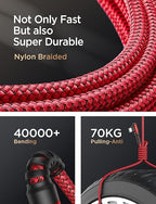 AINOPE USB C Cord 3.1A Fast Charge, [2-Pack, 6.6ft] Type C Charging Cable Right Angle, Resistant Nylon Braided USB-A to USB-C Charge Compatible Galaxy S10 S9 S8 Plus S21, V30,V20,G6, Type C Charger