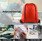 PLULON 15 Pcs Red Drawstring Bags Drawstring Backpack Bulk, String Backpack Cinch Sack Sport Gym Bags for Yoga Traveling Outdoor Sports
