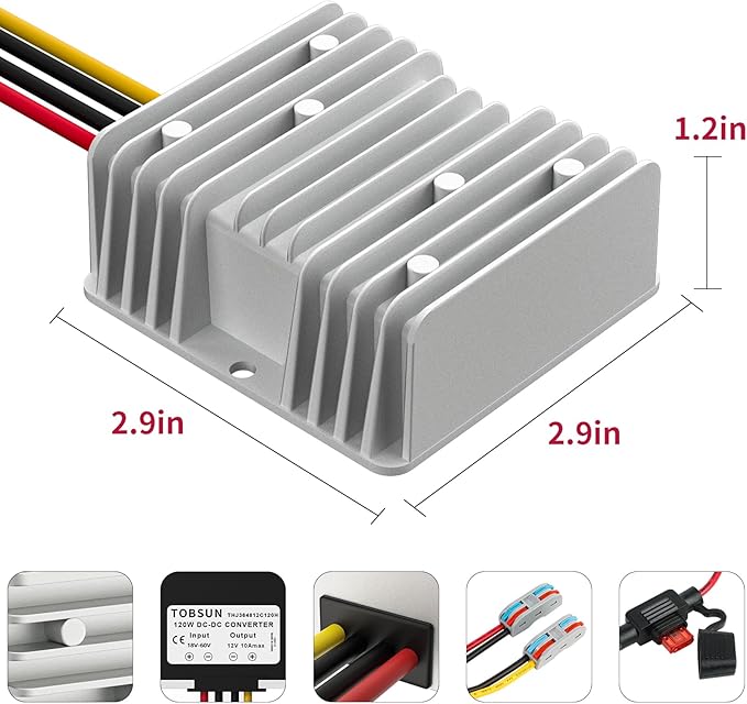 HOMELYLIFE 10A 120W Golf CART 24V 36V 48V to 12V Converter DC to DC Voltage Reducer Step Down Transformer Waterproof