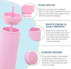 Volhoply 20oz Tumbler with Lid and Straw 8 Pack,Double Wall Plastic Skinny Tumblers Bulk,Reusable Travel Coffee Mug,BPA Free Matte Acrylic Water Cups with Straw for Party,DIY Gifts(Assorted, 8 Set)