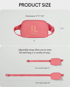 ODODOS Unisex Mini Belt Bag with Adjustable Strap Small Fanny Pack for Workout Running Traveling Hiking, Raspberry