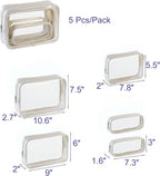 Remobia Hicol TSA Approved 5-Piece Diaper Bag Organizer Pouch Set Clear Waterproof TPU Kids Toiletry Storage Set Travel Packing Clutch Cube Bags for Baby Nursing(Pearl White Leather)