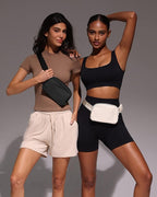 YOSHUYUKI Fanny Pack Crossbody Bag Trendy Waterproof Small Sling Cross Body Purse for Women Men Fashion Waist Packs Mini Belt Pouch Chest Bum Hip Bag Lulu Dupes for Travel Vacation Running Black