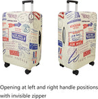 WUJIAONIAO Travel Luggage Cover Baggage Suitcase Cover Protector Skins 18-32 Inch (Stamp pattern A13, XL (for 29-32 inch luggage))