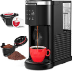 COWSAR Single Serve Coffee Maker, 2 in 1 Coffee Capsule & Ground Coffee Brewer, 40 Oz Removable Water Tank, 5 Brew Sizes 6-14 Oz, Self-cleaning Fast Heating Coffee Machine for Home Office