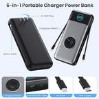 FOCHEW Portable Charger for iPhone with Built-in Cables and AC Wall Plug,26800mah Fast Charging USB C Power Bank,25W PD Travel Essential Battery Pack for iPhone 17/16/15/14/13/12,Galaxy,Apple Watch