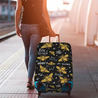 Travel Luggage Cover Suitcase Protector, Honey Bees Golden Luxury Thicker Washable Elastic Stretch Anti-scratch Suitcase Sleeve with Concealed Zipper for Wheeled Suitcase Fits 22-24 Inch Luggage