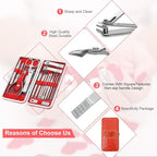 Cute Manicure Set for Women,Nail Clipper Grooming Kit for Teen Girls, Girlfriend, Wife, Mom,Small Gift Idea for Christmas Stocking Stuffers or Birthday Gift