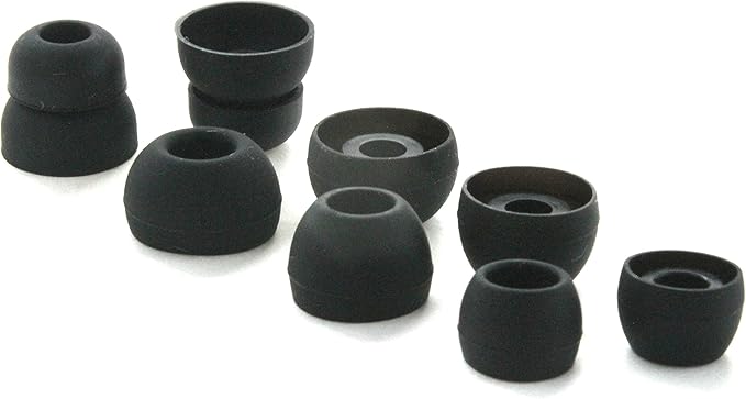 8 Pairs Replacement Eartips Earbuds Eargels Earpads for Powerbeats 2 Wireless Beats by dr dre (Black and Grey)