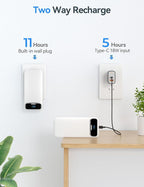 20000mAh Lightweight-Portable-Charger-Power-Bank with Built-in Cables and AC Wall Plug, PD20W USB-C Fast Charging Battery Pack, LED Display External Travel Phone Charger for All iPhone,Samsung,Android