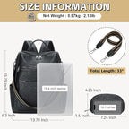 AGLOD Vegan Leather Laptop Backpack for Women 15.6 Inch Work Backpack Purse for Travel College