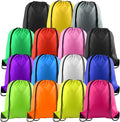 PLULON 15 Pcs Drawstring Bags Drawstring Backpack Bulk, Multicolor String Backpack Cinch Sack Sport Gym Bags for Yoga Traveling Outdoor Sports