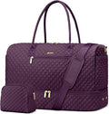 Travel Weekender Duffle Bags for Women - Large Carry On Bag with Shoe Compartment Overnight Bag with Toiletry Bag Duffel Bags with Wet Pocket for Gym Hospital Bags for Labor and Delivery Dark Purple