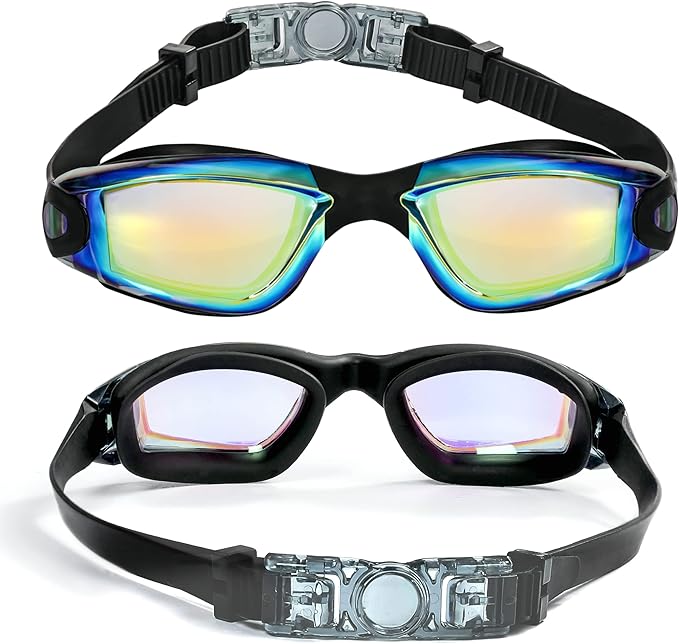 EWPJDK Swim Goggles - 2 Pack Swimming Goggles Anti Fog No Leaking For Adult Women Men