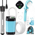 Portable Camping Shower with Heater, 6000mAh Rechargeable Portable Shower with 2000W Immersion Heater, LED Display, Heated Camping Shower for Travel, Hiking, Car, Pet