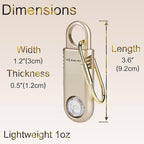 135dB Rechargeable Personal Safety Alarm Built-in Ultra-Bright Flashlight Non Slip Grip Keychain Emergency SOS Siren for Women, Students, Night Runner. Loud Sound Hiking Bear Alerts with Hook. Gold