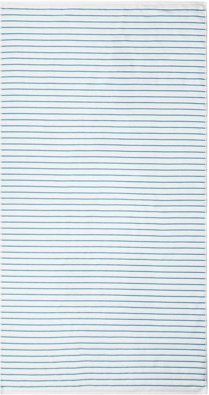 Black & White Brands Brazilian Beach/Pool/Bath Towel - Ultimate Absorbent Luxury XL 36x70 100% Cotton Wave (4 Towels, Turquoise Poly Stripe)