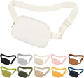Fleece Fanny pack with Adjustable Strap for Women and Men Crossbody Bag Bum Bag, Waist Pack for Hiking Workout Sports Travel Beige