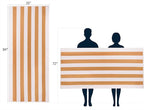 COTTON CRAFT Oversized Beach Towels - 2 Pack XXL 35x84 - The Big Kahuna 7 Foot Extra Large Beach Blanket Towel - Big & Tall - Huge 100% Cotton Velour Plush Soft Luxury Towel - Cabana Stripe Linen