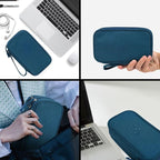 CAAORDKSO Travel Essentials Electronics Organizer Tech Pouch, Waterproof Cable Organizer Bag Charger Case for Travel Accessories, Cable, Cord, Charger, Phone, Power Bank, Earphone (Dark Green, Large)