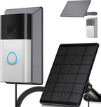 6W Solar Charger Compatible with Ring Video Doorbell (2020 Release), Micro USB Port Only, Not Compatible with the 2025 Type-C Interface doorbell