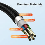 USB-C Cable 3-Pack (3ft/6ft/6ft), USB A to USB-C Fast Charging Cord, Nylon Braided, Compatible with 17/16/15 Pro Max ，Galaxy and Other Type-C Devices - Black