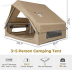 VINGLI Inflatable Camping Tent, All-Weather Inflatable Hot Tents with Stove Jack, Blow Up Tent for Camping with Mesh Doors & Windows, Inflatable Air Tents for Camping Adult