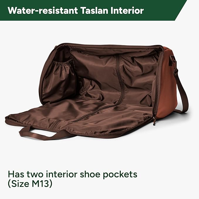 Halfday Convertible 2-in-1 Garment Duffel Weekender Bag 45L: Wrinkle-Free Travel (Hanging Suit Compartment, Shoe Pockets, Trolley Sleeve), Durable & Water-Resistant Carry-on, Port