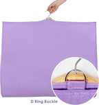 Univivi Kids Garment Bags for Dance Costumes With Full Zipper, Garment Bags for Hanging Clothes With 3 Medium Clear Zipper Pockets for Dance Costume Storage (Purple) - 8 Pack