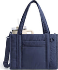 BAGSMART Boxy Tote Bag for Women, Crossbody Bag with Zipper, Crush Bow Purses for Travel Work College