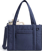 BAGSMART Boxy Tote Bag for Women, Crossbody Bag with Zipper, Crush Bow Purses for Travel Work College