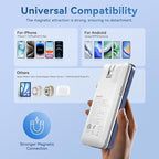 Magnetic 10000mAh Portable Charger for iWatch & iPhone, PD Fast Charging Wireless Power Bank Built-in Cables and Wall Plug, External Travel Battery Pack Compatible with iOS Android Phones