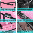 Small Dog Car Seat, Portable Foldable Breathable, Clip-On Safety Leash, Waterproof Oxford Travel Bag, Mesh Window for Pets Up to 15 lbs with 10PCS Pee Pads