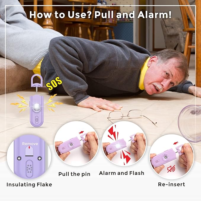 Safe Sound Personal Safety Alarm for Women, 130 dB Loud Siren with SOS Strobe Light, Flashlight, Safety Alarm Key Chain Helps Girls, Men, Children, Elders Emergency Call