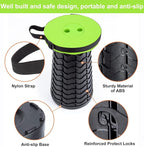 Fishboy Upgraded Collapsible Stool, 400lbs Max Weight, Lightweight But Sturdy, Portable Retractable Folding Telescoping Foldable Camping Stool for Adults Outdoor Fishing Hiking BBQ