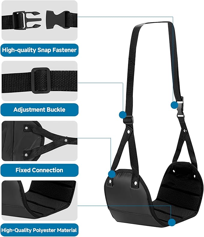2-Pack Airplane Foot Hammock for Travel, No Collapse Foot Rest with Adjustable Strap, Portable Desk Foot Hammock to Relax Your Feet, Comfy Foot Sling Travel Essentials for Long Flights