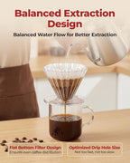 Pour Over Coffee Dripper with 40 Paper Filters, Coffee Filter Cup, Manual Drip Coffee Brewer, Easy Clean, Ideal for Beginners, Home Office Camping 1-2 Cup