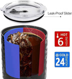 D·S 30oz Black Leopard Tumbler Stainless Steel Insulated Travel Mug with Straw Lid Cleaning Brush