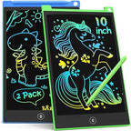 TECJOE 10 Inch 2 Pack LCD Writing Tablet, Colorful Doodle Board Drawing Tablet for Kids, Kids Travel Learning Toys Christmas Birthday Gifts for 3 4 5 6 7 8 Year Old Boys and Girls Toddlers