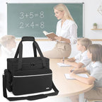 GMAK Teacher Briefcase, Teacher Tote Bags with 15.6 Inch Laptop Compartment, Scrapbook Tote Craft Organizer with Pockets