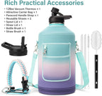 DYSANKY 1 Gallon Water Bottle Insulated | Thickened Stainless Steel Vacuum Metal Water Jug | Portable Sports Large for Gym and Hiking with Straw, Carrier Bag, Handle Strap | BPA-Free 128 oz
