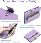 Slim Passport Wallet for Women – RFID Blocking Passport Holder for Travel with Card Slots, Coin Pocket – Stylish Genuine Leather Travel Organizer Gift for Mother's Day (Lavender)