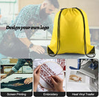 PLULON 15 Pcs Yellow Drawstring Bags, Drawstring Backpack Bulk, Modern Casual Gym Backpack Bags for Yoga Traveling Outdoor Sports