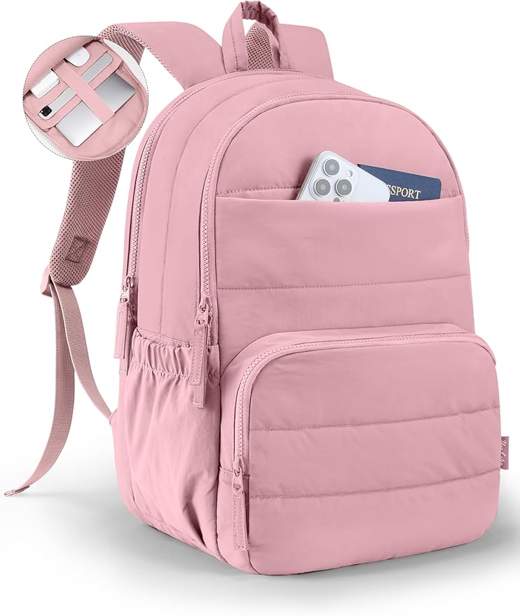 Uselike Travel Backpack for Women, 15.6 Inch Laptop Backpack, Quilted College Bookbag, Cute Work Backpacks, Water Resistant