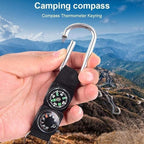 Black Carabiner Key Chain Compass Thermometer Metal Camping Outdoor Gadgets Hiking Survival to Multifunctional O0R8 Mountaineering,Electronics and Gadgets,Compasses